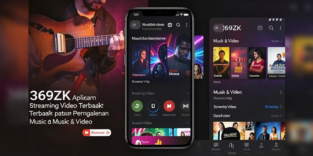Antarmuka intuitif aplikasi 369ZK untuk streaming video.