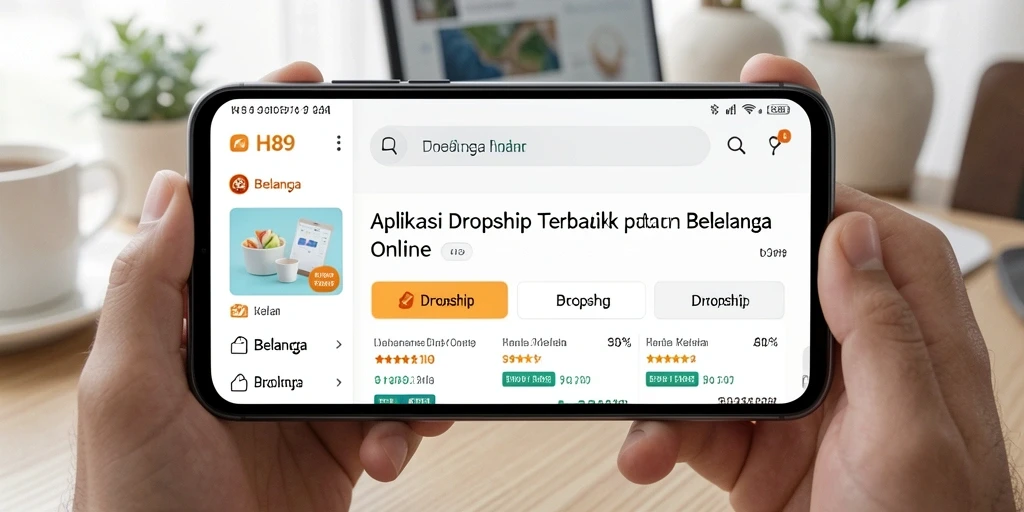 Antarmuka H89 yang modern dan fungsional untuk aplikasi Dropship.