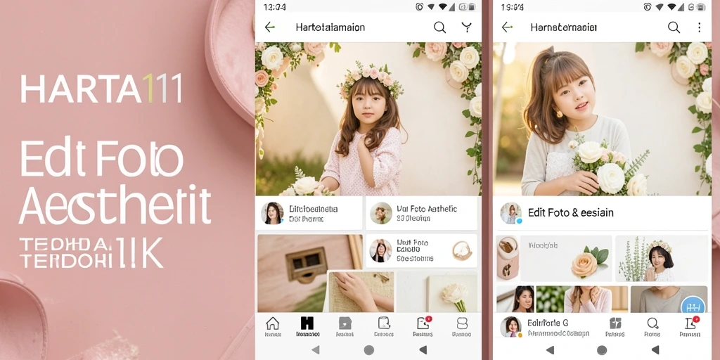 Antarmuka HARTA11 yang stylish untuk edit foto aesthetic.