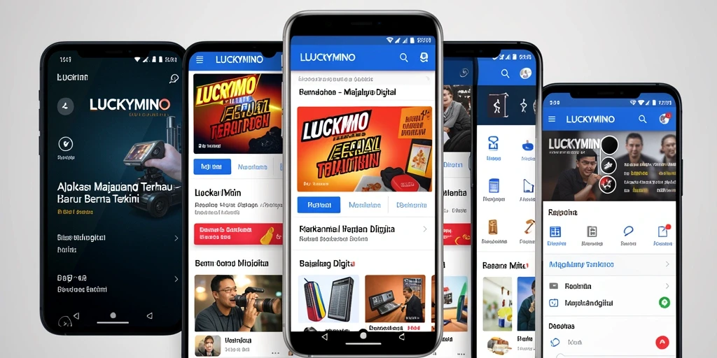 Tampilan menarik dan fungsional dari aplikasi Majalah Digital LUCKYMINO.