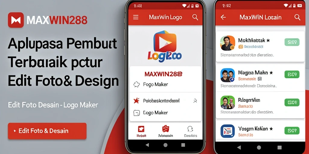 Tampilan antarmuka pengguna MAXWIN288 saat mendesain logo.