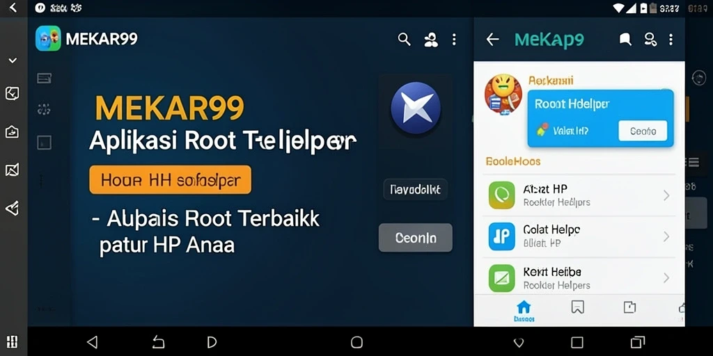 Tampilan antarmuka aplikasi MEKAR99 yang memudahkan pengguna.
